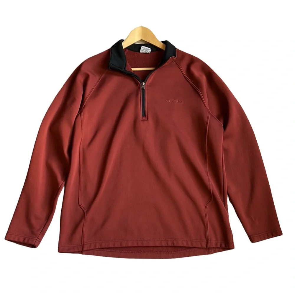 Columbia 1/4 Zip Men's Fleece Lined Pullover Rust/Orange Size Large